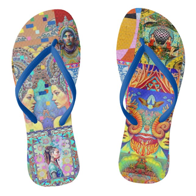 FANTASY DESIGNER COLLAGE JANDALS (Footbed)
