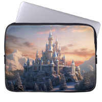 Fantasy digital castle in the mountains