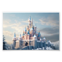 Fantasy digital  castle in the mountains 