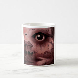 Fantasy: Dilapidated House With Giant Eyeball Coffee Mug