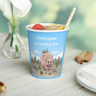 Fantasy dinosaur paper cups