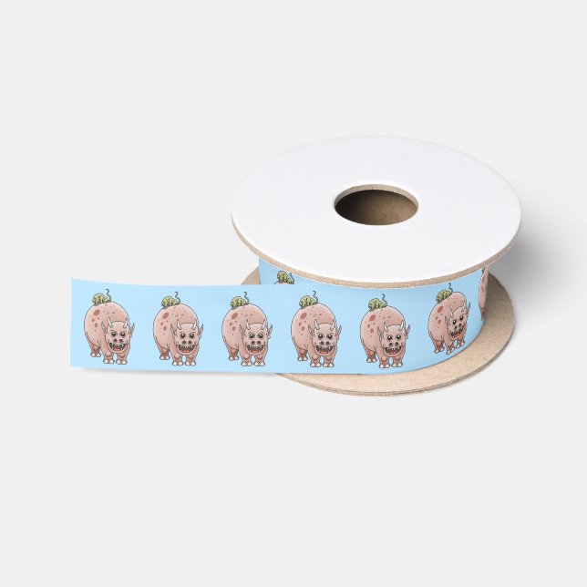 Fantasy dinosaurs satin ribbon (Spool)