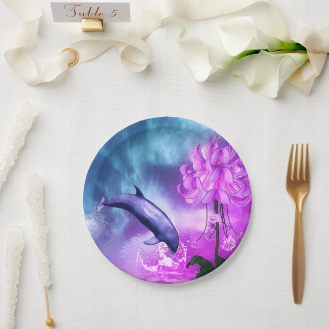 Fantasy Dolphin Paper Plate (Wedding)