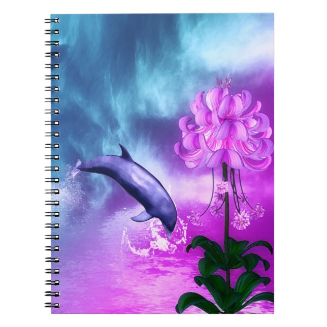 Fantasy Dolphin Spiral Notebook (Front)