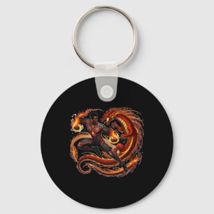 Fantasy Dragon African American Black Man Superher Key Ring