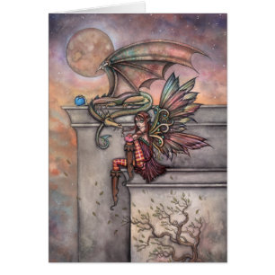 Fantasy Dragon and Fairy Art Card Molly Harrison