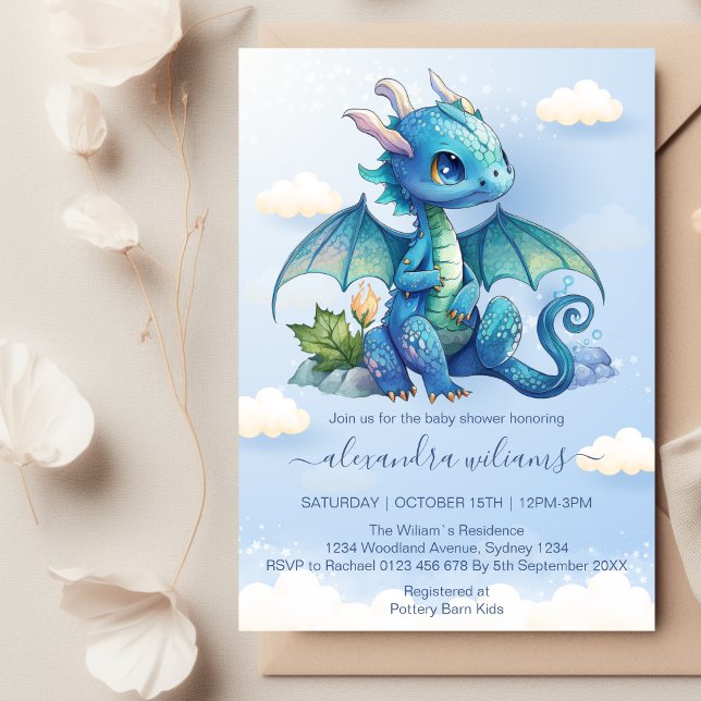 Fantasy Dragon Baby Shower Invitation (Creator Uploaded)