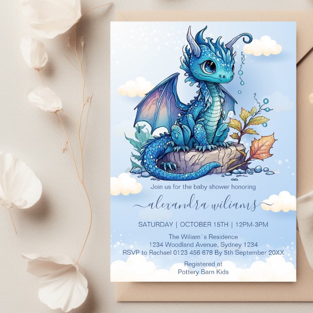 Fantasy Dragon Baby Shower Invitation (Creator Uploaded)