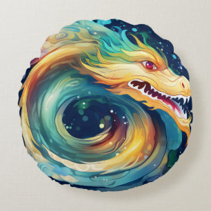 Fantasy Dragon Dream Animal 11 Round Cushion