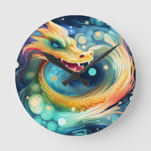 Fantasy Dragon Dream Animal 1 Round Clock