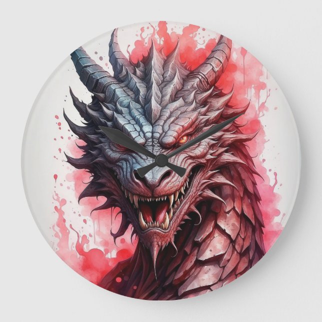 "Fantasy Dragon" Large Clock (Front)