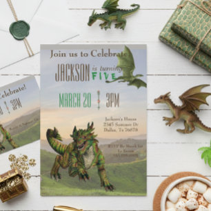 Fantasy Dragon Magic Serpent Birthday Party Invitation