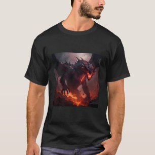 Fantasy Dragon Mediaeval Gaming Mystical Fire Crea T-Shirt