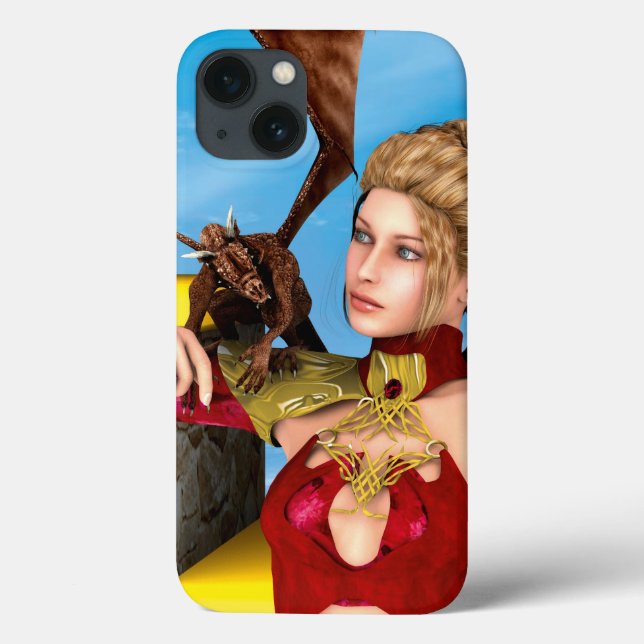 Fantasy Dragon Princess Digital Art Case-Mate iPhone Case (Back)