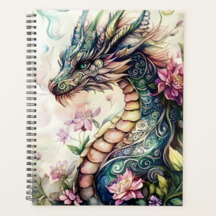 Fantasy Dragon Surrounded by Roses Planner