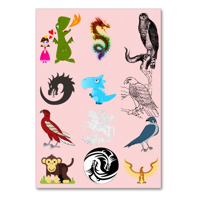 Fantasy Dragon Table Cards | Magical Wedding (Back)