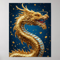 Fantasy Dragon Wall Decor Gold Dragon