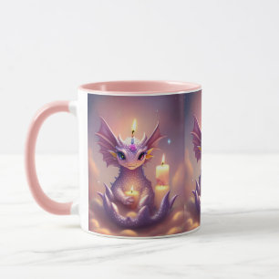 Fantasy Dragon with Birthday Candles Mug