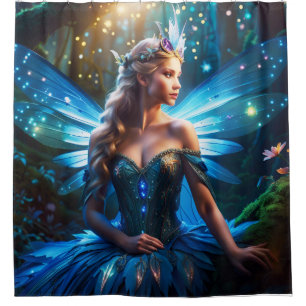 Fantasy Dragonfly Fairy Princess Shower Curtain