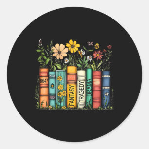 Fantasy Drama Tragedy Book Floral Subtle Anti-trum Classic Round Sticker