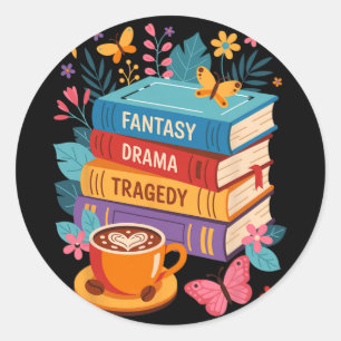 Fantasy Drama Tragedy Books Subtle Anti-trump Classic Round Sticker