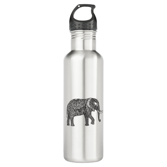 Fantasy Elephant Doodle 710 Ml Water Bottle (Front)