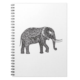 Fantasy Elephant Doodle Spiral Notebook