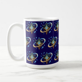 Fantasy Emblem with Floating Blades – Magical Ener Coffee Mug