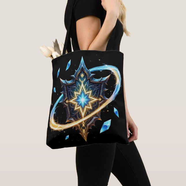 Fantasy Emblem with Floating Blades – Magical Ener Tote Bag (Close Up)