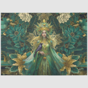 Fantasy Emerald Queens of the Forest Decoupage Tissue Paper