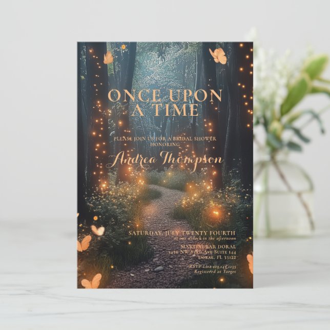 Fantasy Enchanted Bridal Shower  Invitation (Standing Front)