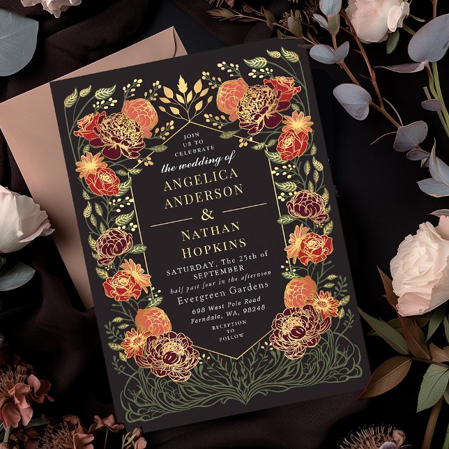 Fantasy Enchanted Floral Garden Wedding Invitation (Creator Uploaded)