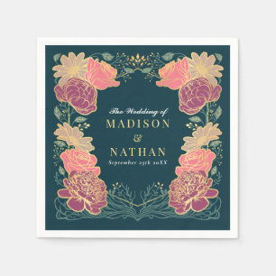 Fantasy Enchanted Floral Garden Wedding Napkin