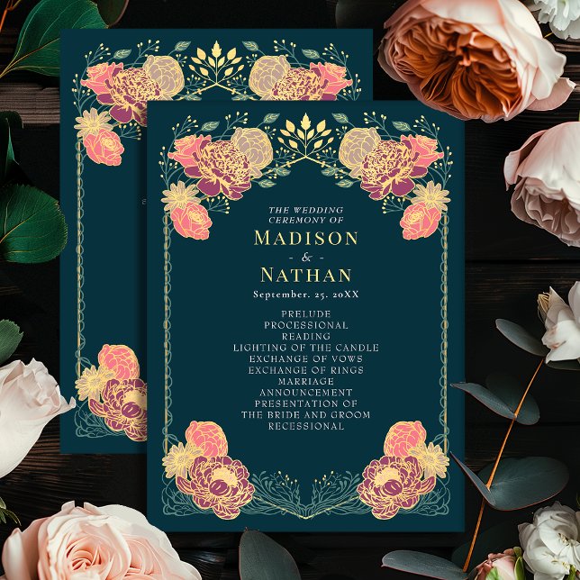 Fantasy Enchanted Floral Garden Wedding Program Programme (Creator Uploaded)