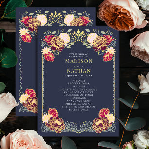 Fantasy Enchanted Floral Garden Wedding Program Programme