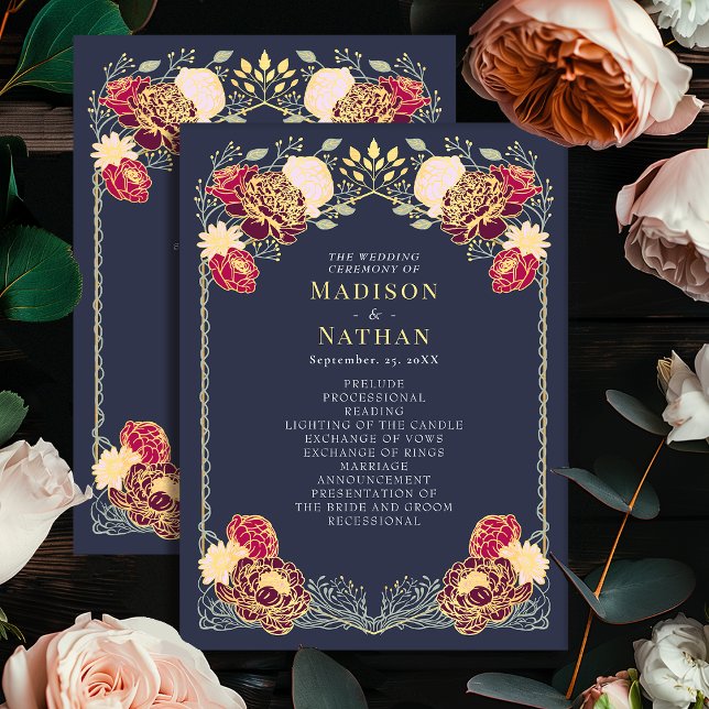 Fantasy Enchanted Floral Garden Wedding Program Programme (Creator Uploaded)