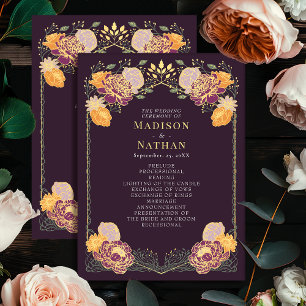 Fantasy Enchanted Floral Garden Wedding Program Programme