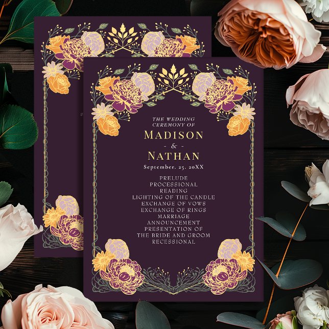 Fantasy Enchanted Floral Garden Wedding Program Programme (Creator Uploaded)