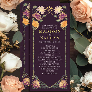 Fantasy Enchanted Floral Garden Wedding Programme