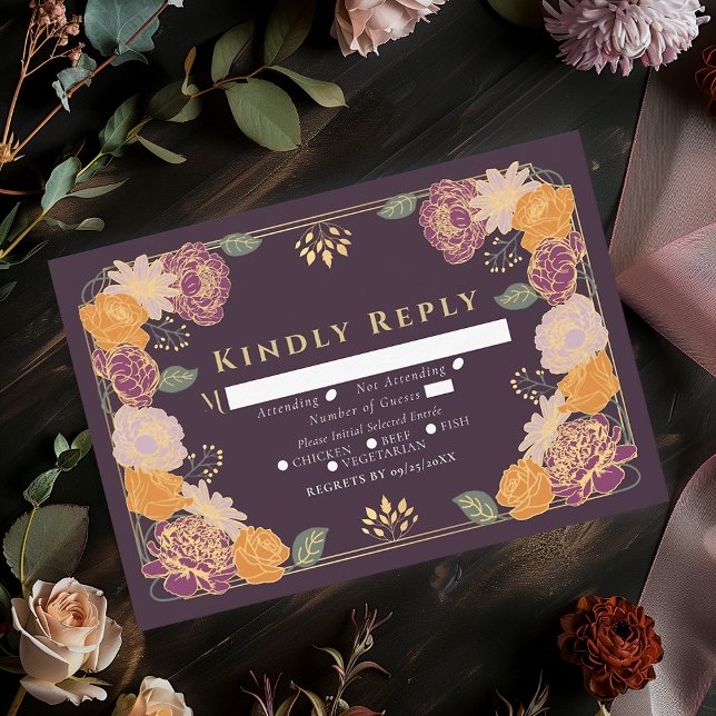Fantasy Enchanted  Flower Garden Wedding RSVP (Creator Uploaded)
