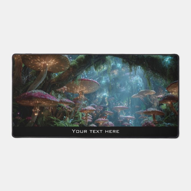 Fantasy Enchanted Magical Mushroom Forest Woodland Desk Mat (Front)