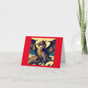 Fantasy European Dragon - Woodcut 1 Card