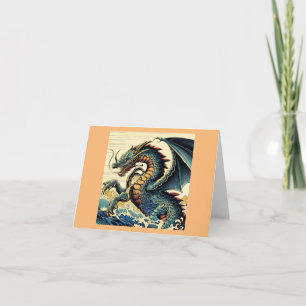 Fantasy European Dragon - Woodcut 4 Card
