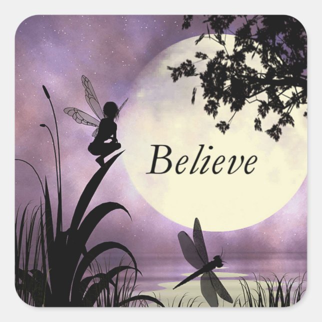 Fantasy fairy believe sticker (Front)