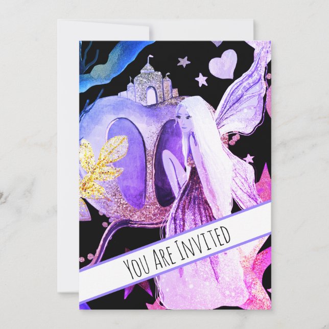 *~ Fantasy Fairy Castle Baby Shower Invitation (Front)