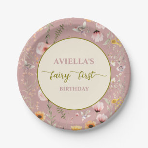Fantasy Fairy First Wildflower Paper Plate