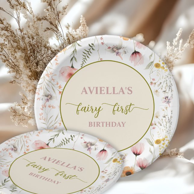 Fantasy Fairy First Wildflower  Paper Plate (Creator Uploaded)