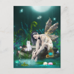 Fantasy Fairy In Deep Thought Postcard