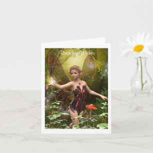 Fantasy Fairy in Red Birthday Card