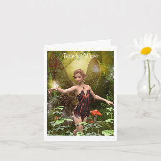 Fantasy Fairy in Red Birthday Card